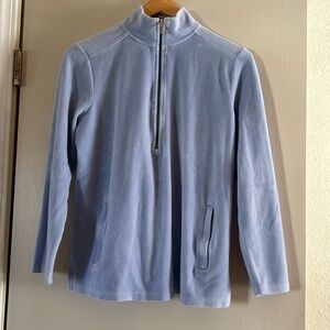 Charter Club Velour 1/4 Zip Pull Over Sweater Sz M